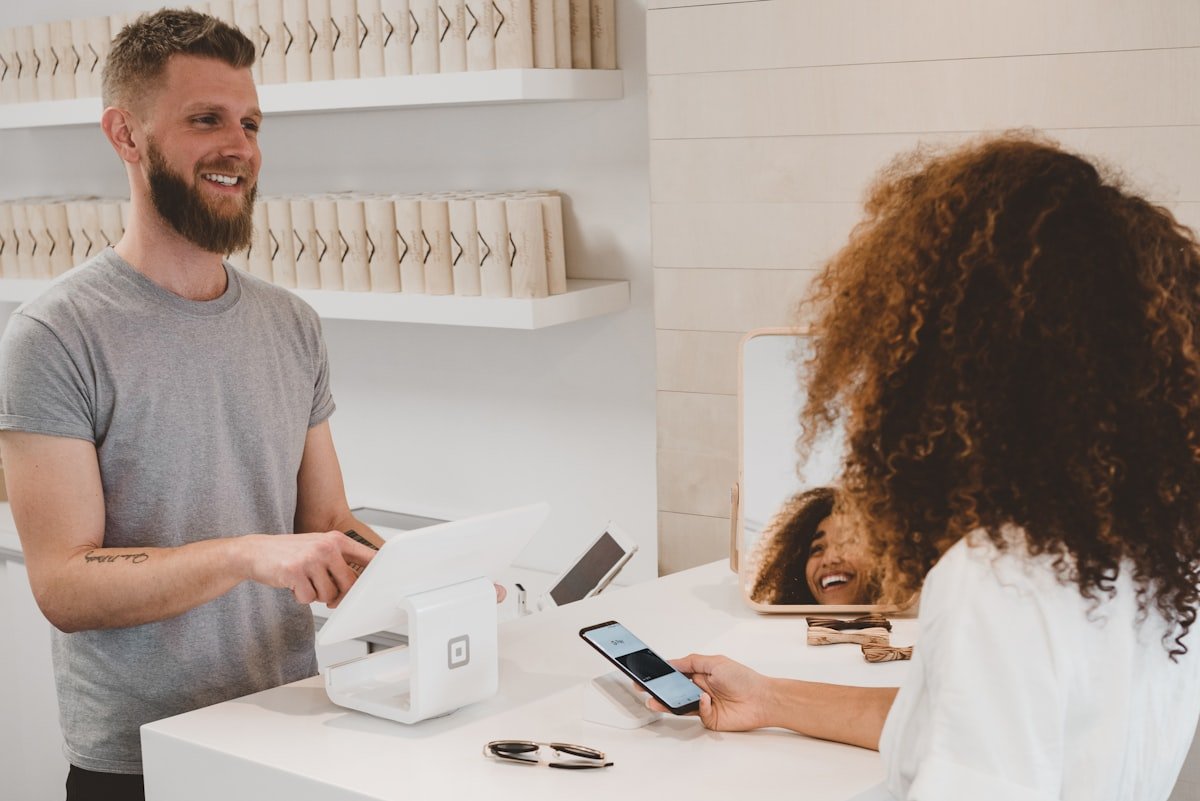 Online store checkout on laptop and mobile