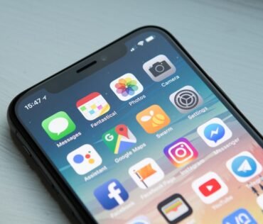 Mobile app on smartphone