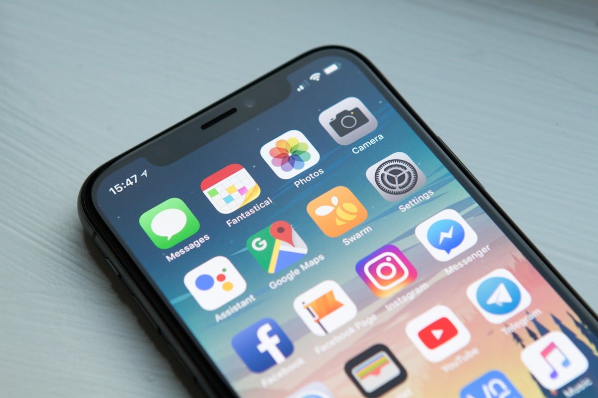 Mobile app on smartphone