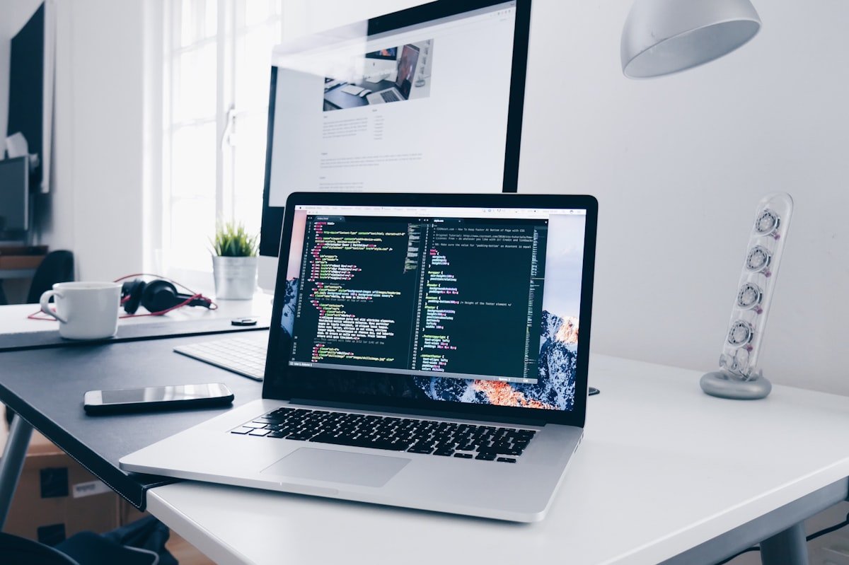 Web development on laptop