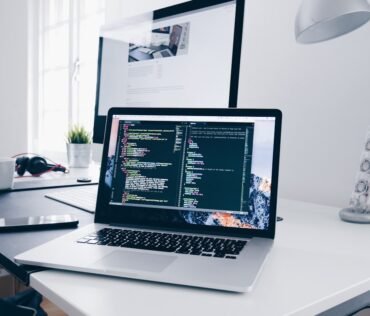Web development on laptop